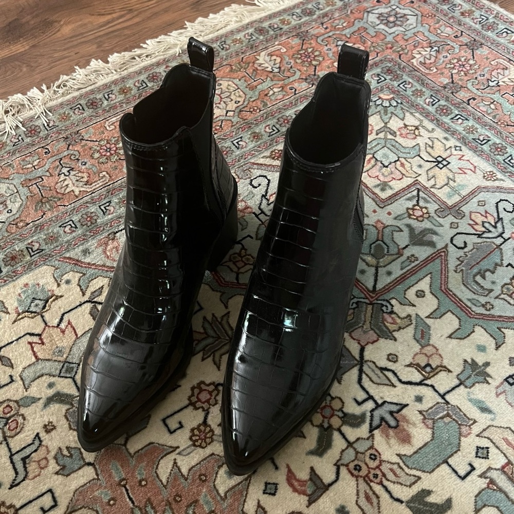 Steve Madden Leather Snake Textured Booties - image 1